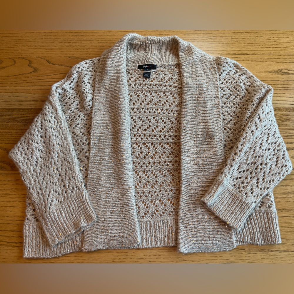 Style & Co. Women's Large Sequined Sweater Holiday Christmas Party New‎ Year